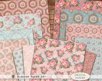 Papeles Decorativos, Rosas Shabby Chic, Laminas Floreadas para imprimir, Imprímelos para hacer artesanías, decoupage - 2939 2