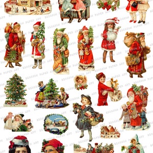 CHRISTMAS Printable Digital Collage Sheet Vintage Christmas Collage ...