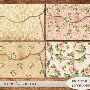 Printable Envelopes Vintage ROSES Printable Envelopes Digital Download Images, Wedding, Invitations, Partys, Instant Download 2381