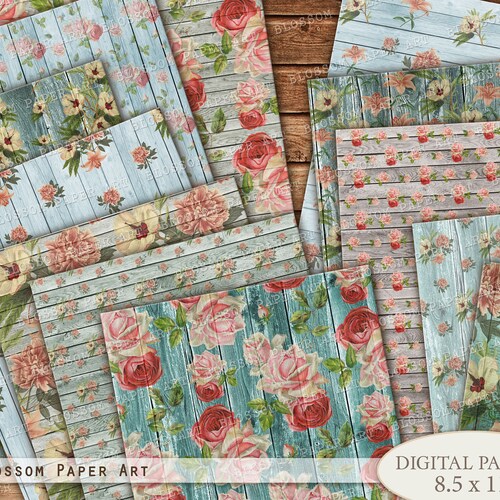 Digital Paper Vintage Wood Texture Scrapbook Paper 85x11 Etsy