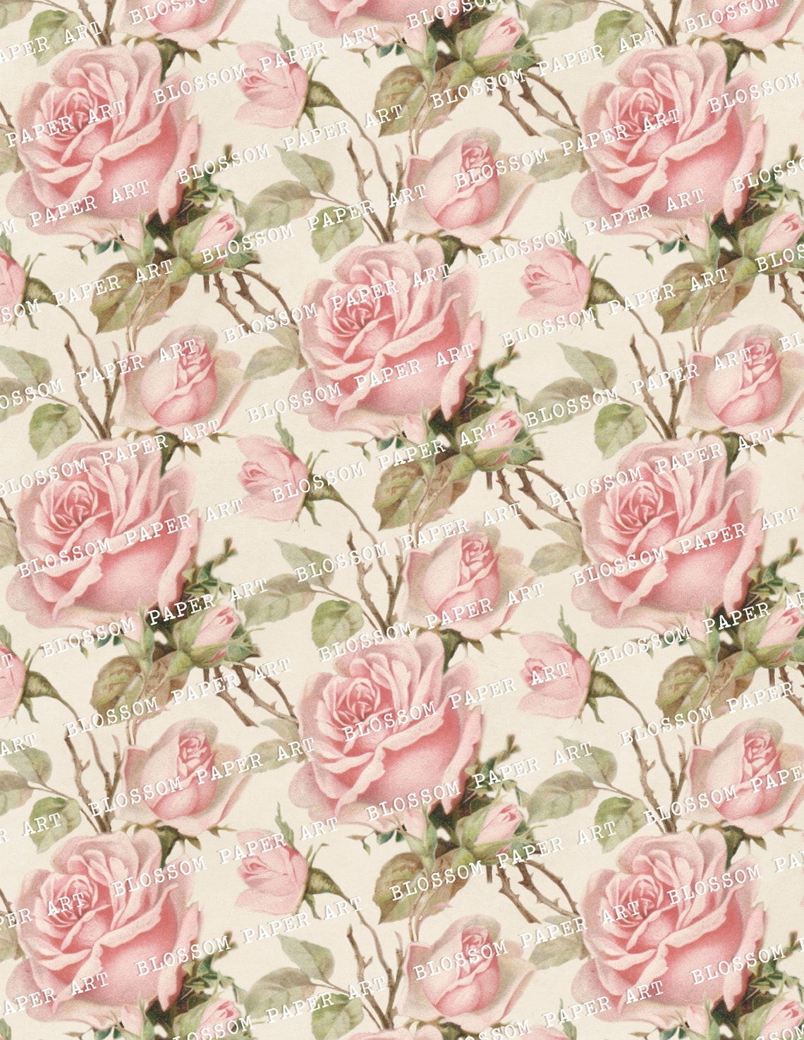 Vintage Digital Paper Roses Scrapbook Paper Floral Collage Etsy Australia