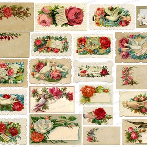 vintage Calling Cards Digital Download Junk Journal Ephemera, vintage Cards, Printable Sheet for journaling, scrapbook, papercrafts 2464