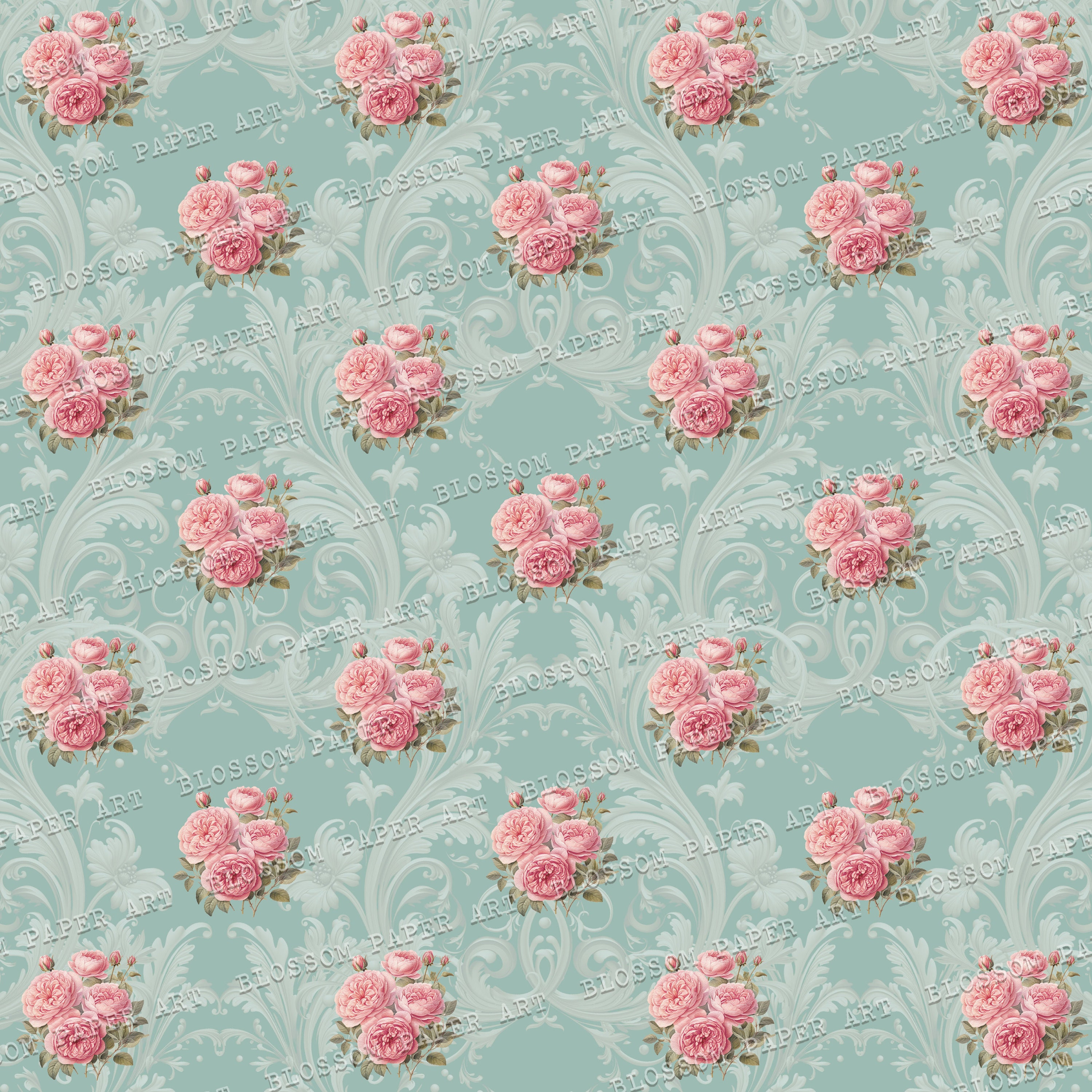 Victorian Rose Digital Paper Pack: Shabby Chic Scrapbook (digital ...