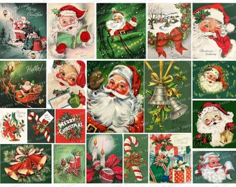 Vintage Christmas Card Images: Collage Sheet (Digital Download)