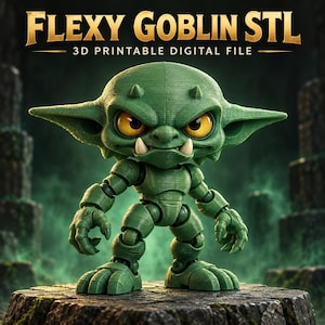 Flexy Goblin STL File, Articulated Goblin 3D Print, Print in Place Fantasy Toy, Poseable FDM Model, Digital Download