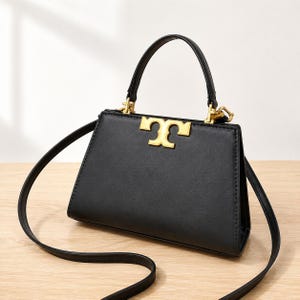 Structured Top Handle Crossbody Bag: Small Solid or Color Block Purse with Gold Hardware