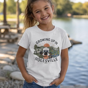 Growing Up in Rolesville NC Kids T-Shirt — Local Town Youth Tee