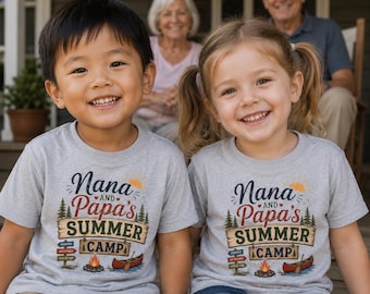 T-shirt pour tout-petit Camp d'été de Nana et Papa