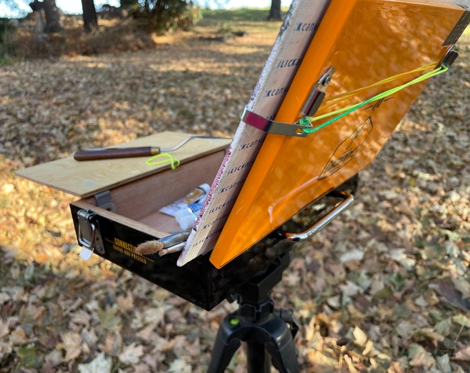 Pochade Box, Cigar Box Field Easel, Repurposed camacho Connecticut