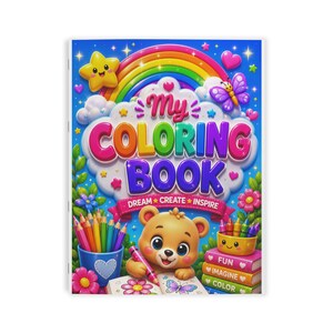 Livro de colorir personalizável com coelhinhos | Livro de atividades infantis 21,5 x 28 cm