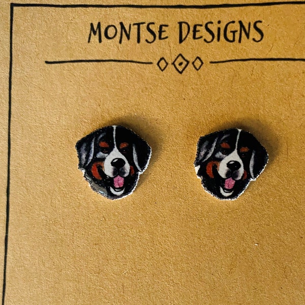 Bernese Mountain stud earring gift, Bernese Mountain gift, Bernese Mountain owner gift, Vet gift, Vet tech gift, pet sitter gift