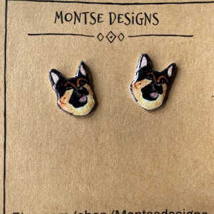 German Shepherd stud earrings gift  German Shepherd owner gift gift for her Vet gift Vet tech gift pet sitter gift