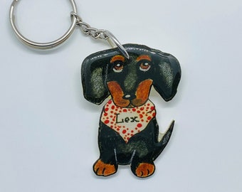 Cadeau de trousseau de teckel, cadeau de porte-clés, cadeau d’animal de compagnie, cadeau pour papa, amoureux des animaux de compagnie, cadeau pour maman, amoureux des animaux de compagnie, amoureux des chiens, porte-clés pour chiens, fête des mères