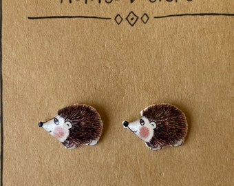 Hedgehog stud earrings gift,  animal gift, animal lover gift, gift, vet gift, gift for her, gift for mom