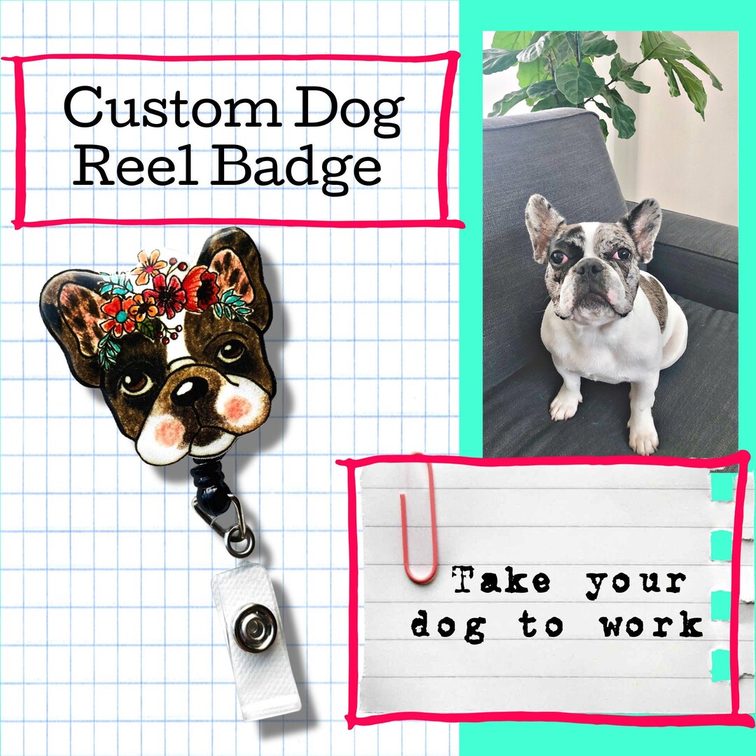 Custom Dog Badge Reel Gift Custom Pet Badge Reel favorite Etsy
