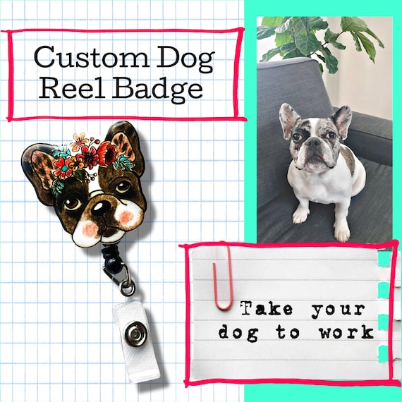 Personalized Dog Badge Reel Gift Custom Pet Badge Reel Etsy