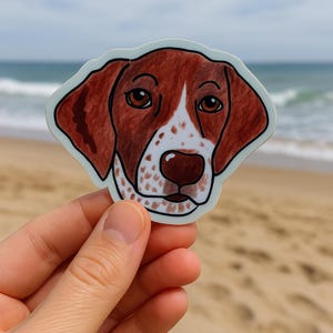 Adesivo in vinile con illustrazione disegnata a mano raffigurante un cane da caccia tedesco a pelo corto, accessorio per papillon, decorazione per portapranzo, dimensioni, idea regalo per amanti degli animali.
