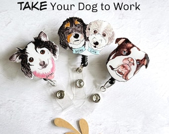 Custom Dog Badge Reel Gift Idea For Corporate Worker ID Holder For Cat Dog Pet Owner Personalized Lanyard Gift For Coworker Corporate Gift