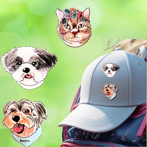 Custom Pet Pin for Backpack Hat Tote Dog Cat Face illustration lapel Pin Personalized Pet Lovers Gift Brooch coworker friends pin collectors