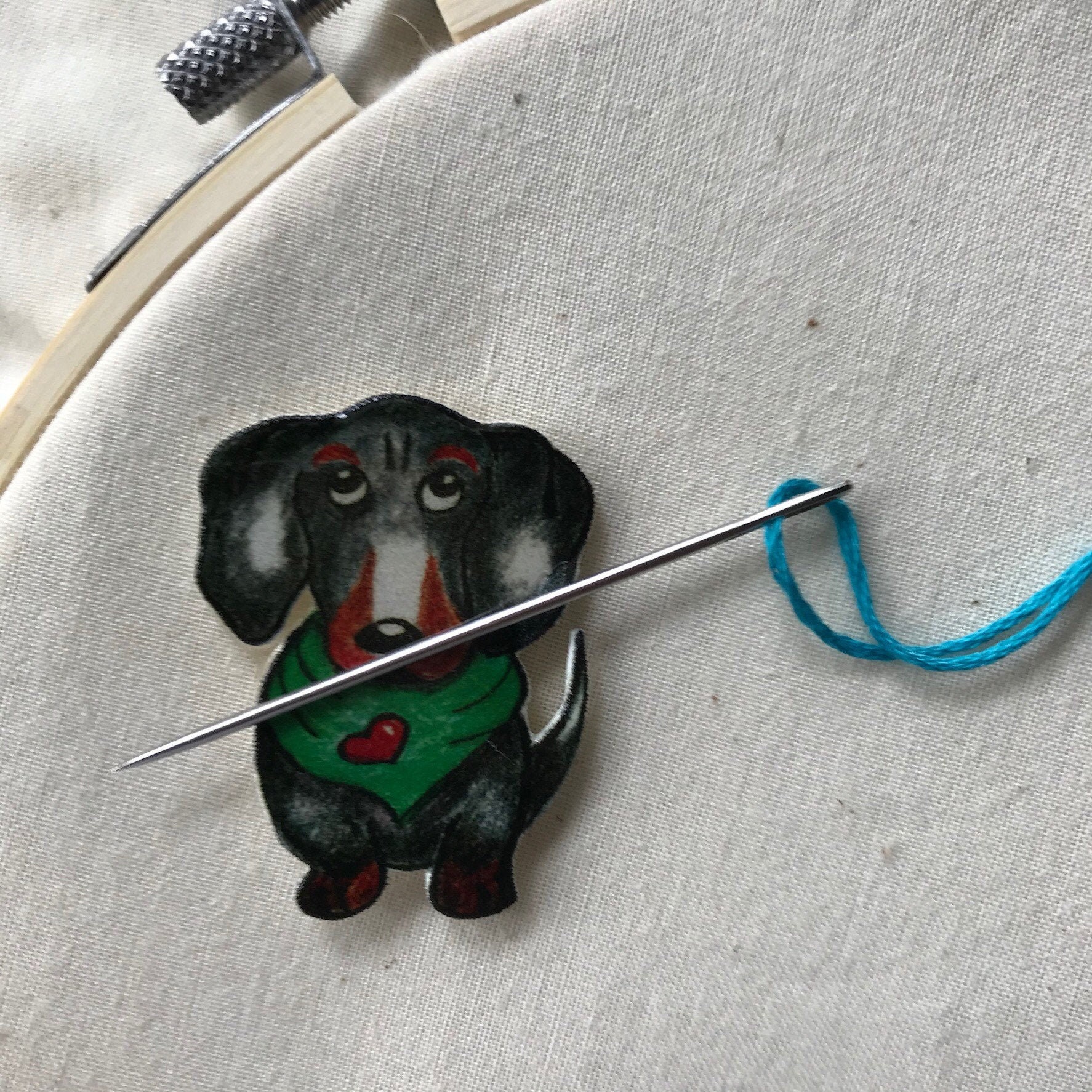 Needle Minder Dachshund Needle Mindercross Stitch Etsy