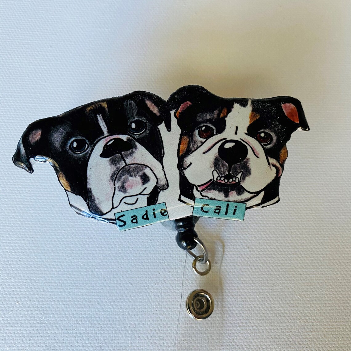 Custom 2 dogs badge reel gift custom pet badge reel nurse Etsy