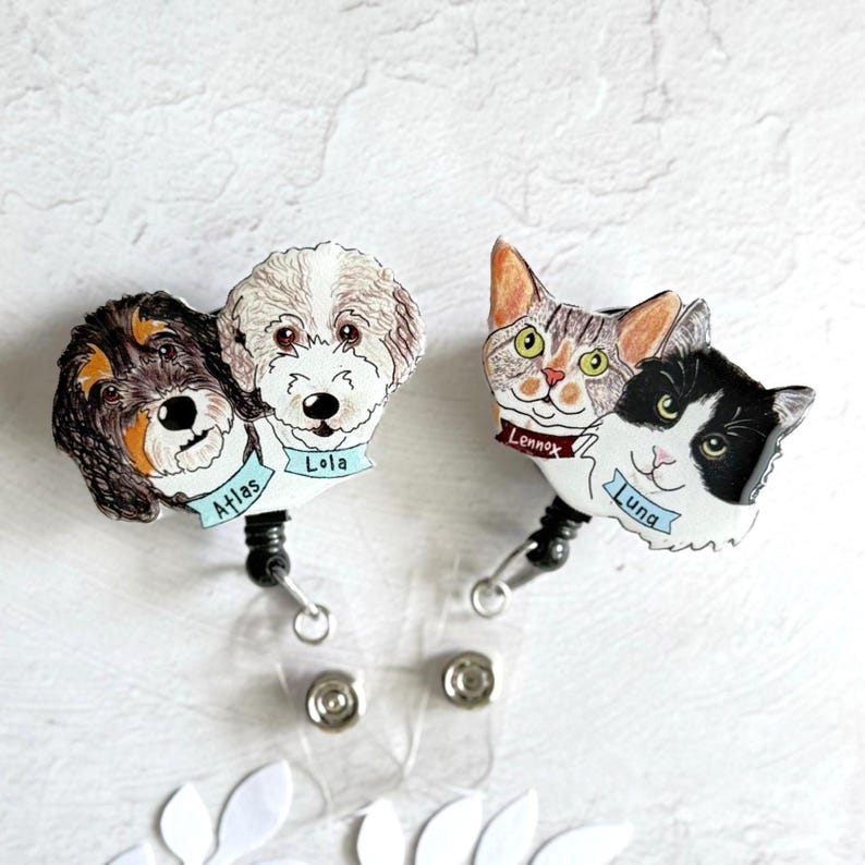 Custom Cat Badge Reel Gift Idea for Vet Tech Lanyard for Cat Sitter