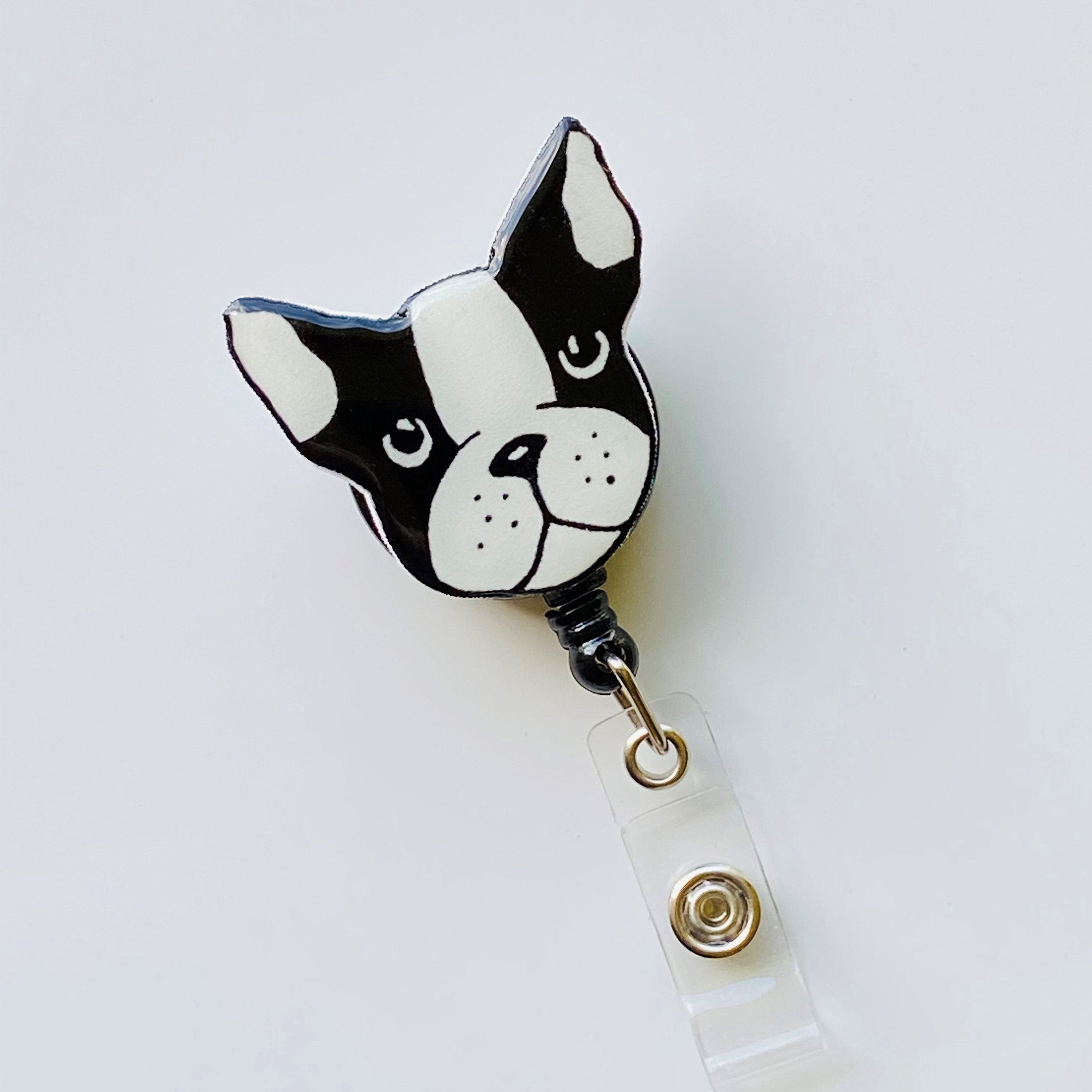 Boston Terrier badge reel dog badge reel nurse badge reel Etsy
