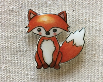 Fox pin collector gift, forest animal pin gift, animal lovers, fox lover, teacher, veterinarian, vet tech, wild life.