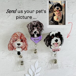 Custom Pet Memorial Badge Reel Gift For Mom Dad Pet Lanyard Keepsake Cat Dog Badge Reel Gift Idea  For Pet Lover ID Holder Illustration