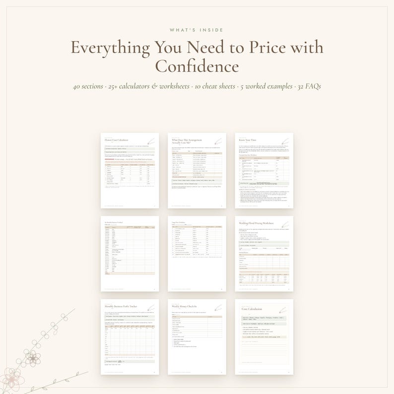 Cheat Sheet Essay Examples Florist Pricing Workbook, Flower Business Planner, Floral Pricing Guide ...