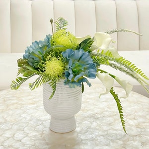 Tropical arrangement -French Country Decor Arrangement-Modern Flower Arrangement-Home Decor Arrangement-Real Touch Calla Lily Centerpiece