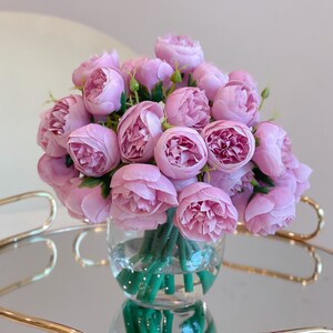 Pink Peony Arrangement-54 Silk Small Peonies Arrangement-Artificial Faux Centerpiece-Silk Flowers Arrangement-Home Decor Modern Arrangement