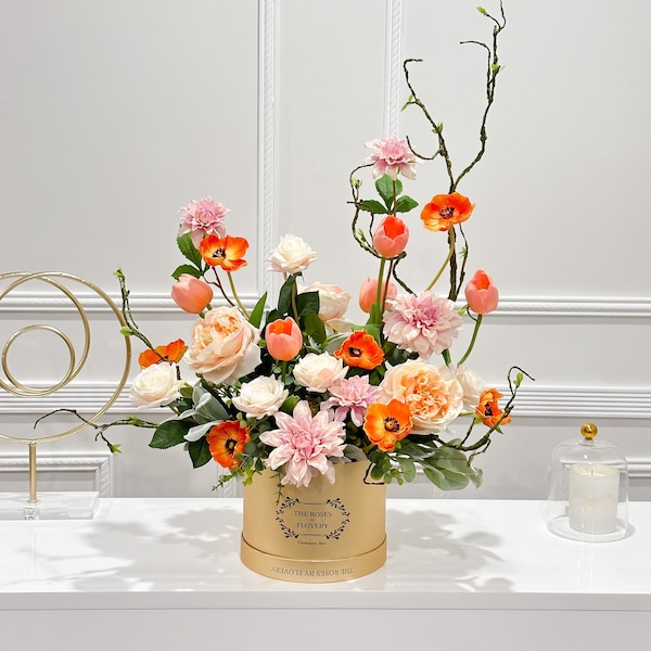 Faux Flower Arrangement Etsy