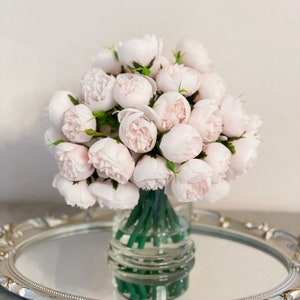 Light Pink Peony Arrangement-54 Silk Rose Peonies Arrangement-Light Pink Peonies-Silk Flowers Arrangement-Home Decor Modern Arrangement