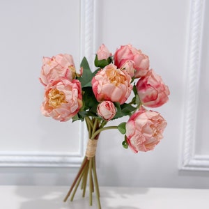10 Finest Peony Stems, Luxurious Dried Look Peony Bouquet | Everlasting Artificial Flower | DIY Floral | Wedding?Gift/Home Decoration ,Gifts