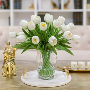 Large REAL TOUCH Tulip Table Centerpiece-Large Tulip Flower Arrangement-Dinner Table Centerpiece Tulip-Modern Floral Arrangement