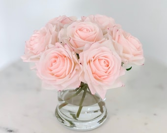 Real Touch Rose Arrangement, Corner Table Arrangement, Floral Home Decor, Silk Rose Arrangement