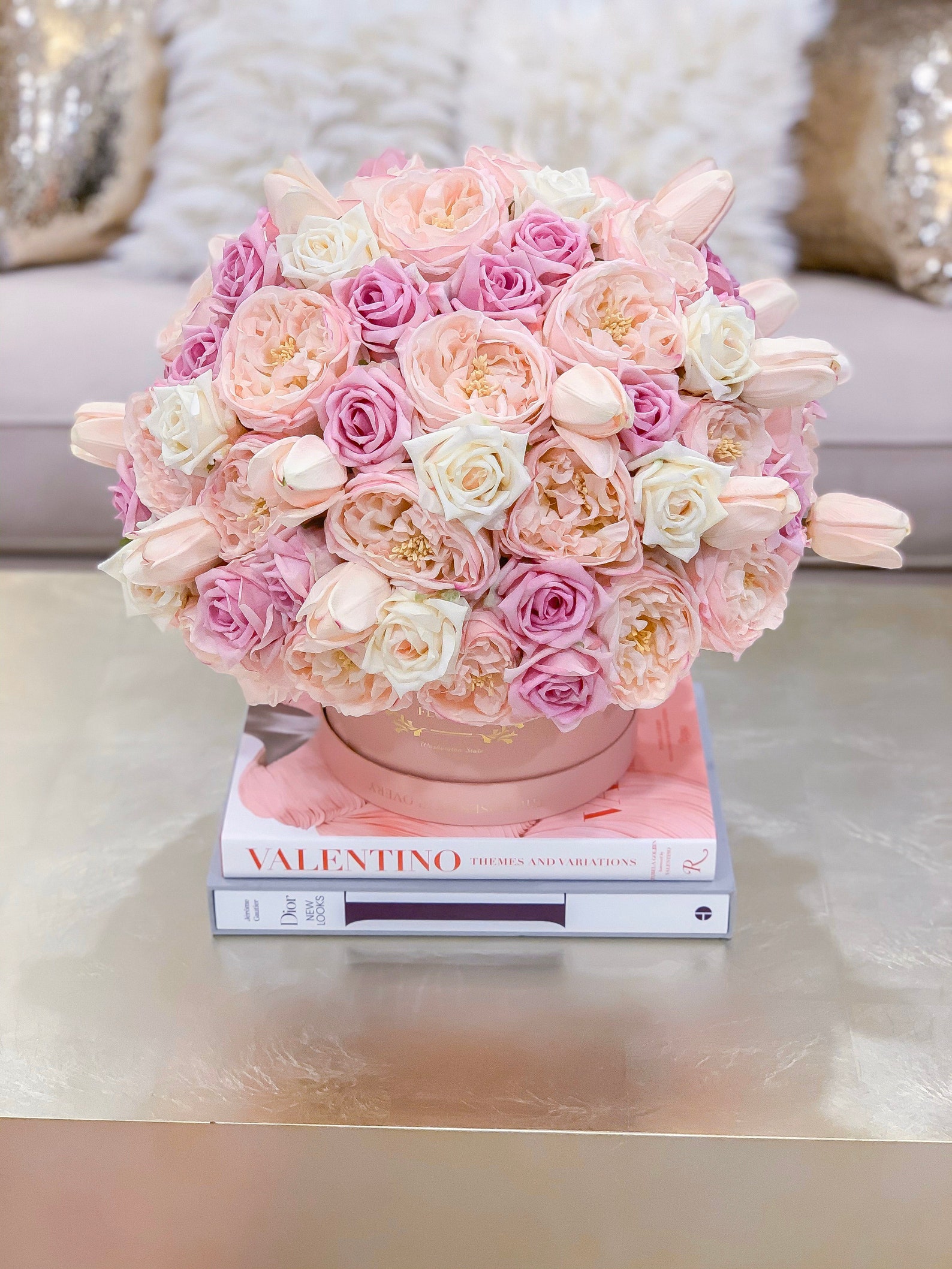 Luxury XLarge Finest Real Touch Flower Arrangement In Box Etsy