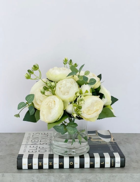 Bouquet di 2 rose artificiali, con tocchi di verde, palla di fiori artificiali per la decorazione della festa di anniversario di matrimonio, Rose | Leroy Merlin