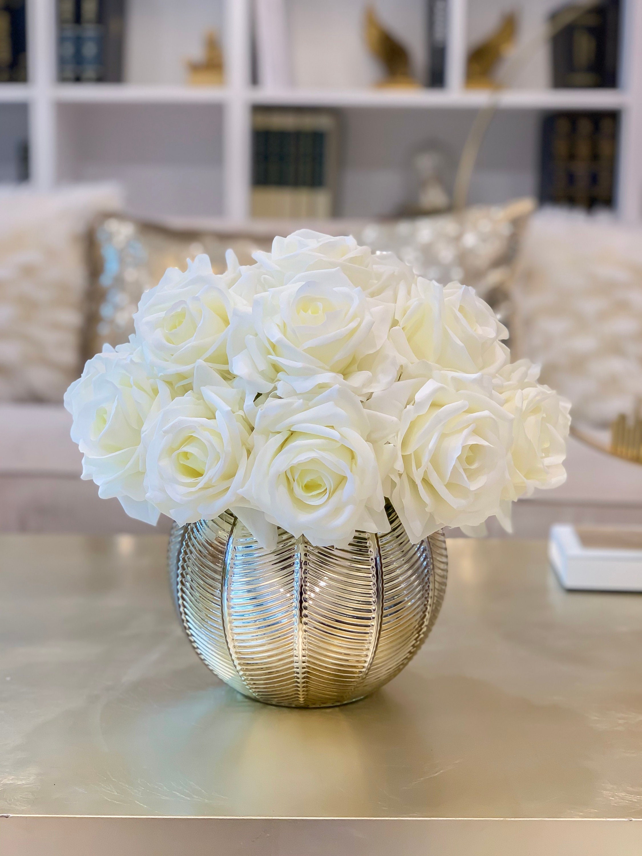 Dining table on sale flower arrangements