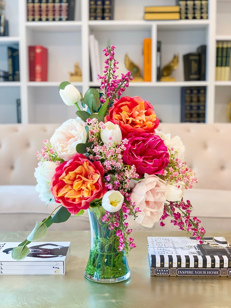 Large Real Touch Flower Arrangementlarge Dining Table Etsy