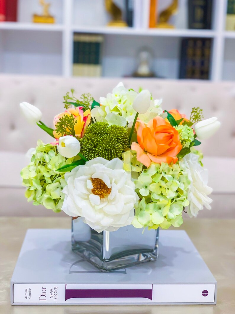 Large Faux Hydrangea ArrangementWhite Rose ArrangementReal Etsy