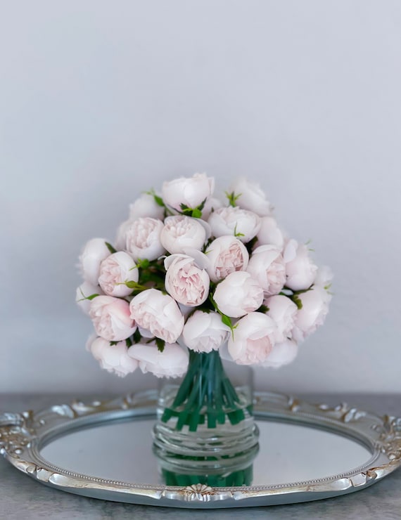 Light Pink Peony Arrangement-54 Silk Rose Peonies Arrangement-light Pink  Peonies-silk Flowers Arrangement-home Decor Modern Arrangement 