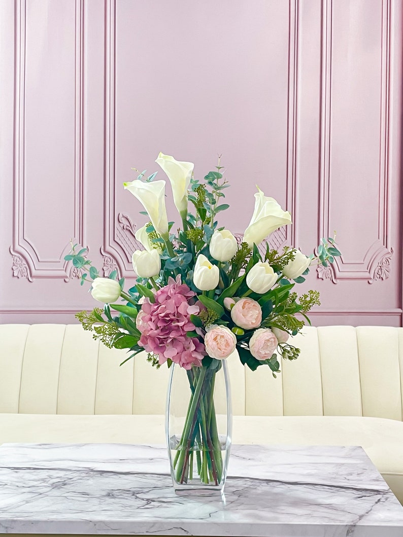 Tall Real Touch Floral Arrangement for Foyer Tablelarge Etsy