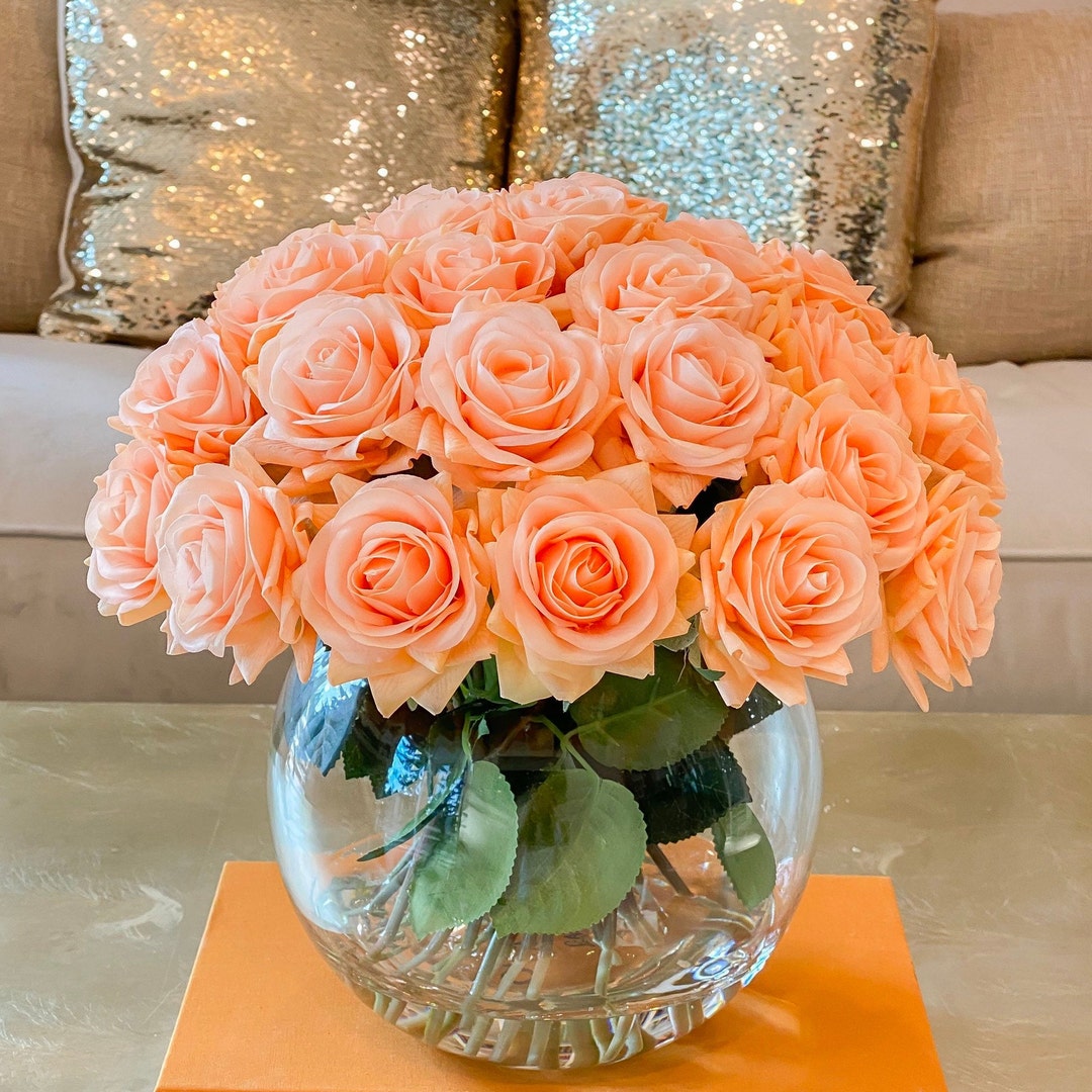 Real Touch Rose Centerpiece, Rose Arrangement, Large Centerpiece