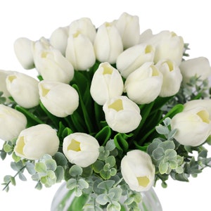 Real Touch Tulip Centerpiece, Spring Floral Arrangement, Tulips Flower Arrangement, Tulips Table Centerpiece, Modern Real Touch Arrangement image 9