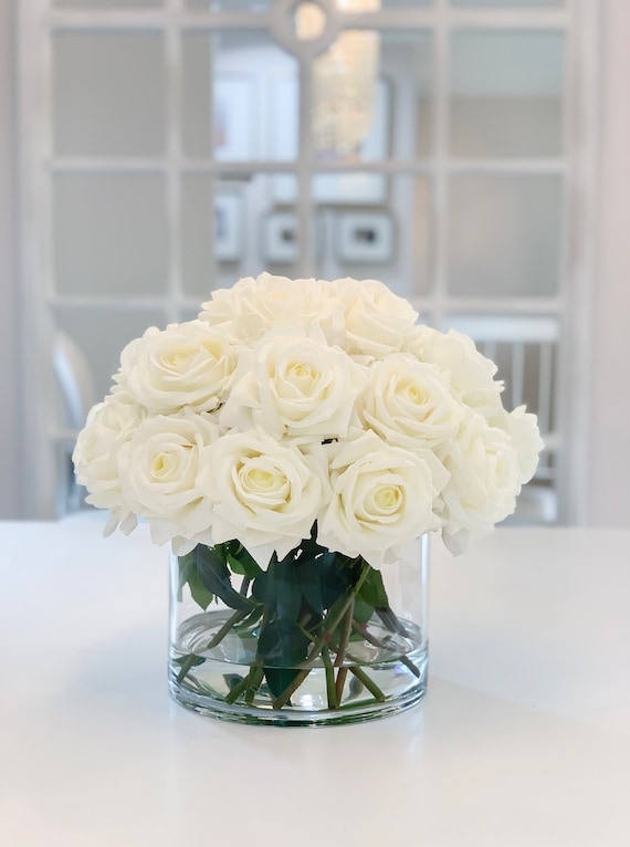 Large Real Touch English Roses Centerpiece – Flovery