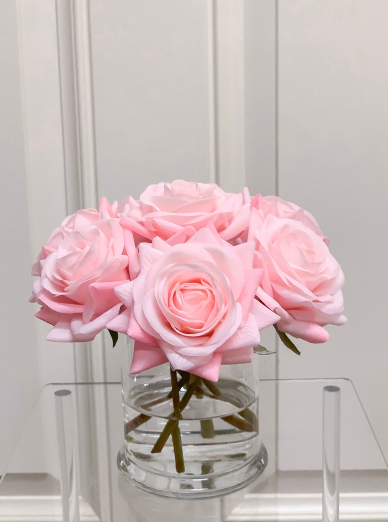 Real Touch Rose Floral Arrangement in Vasefloral Etsy