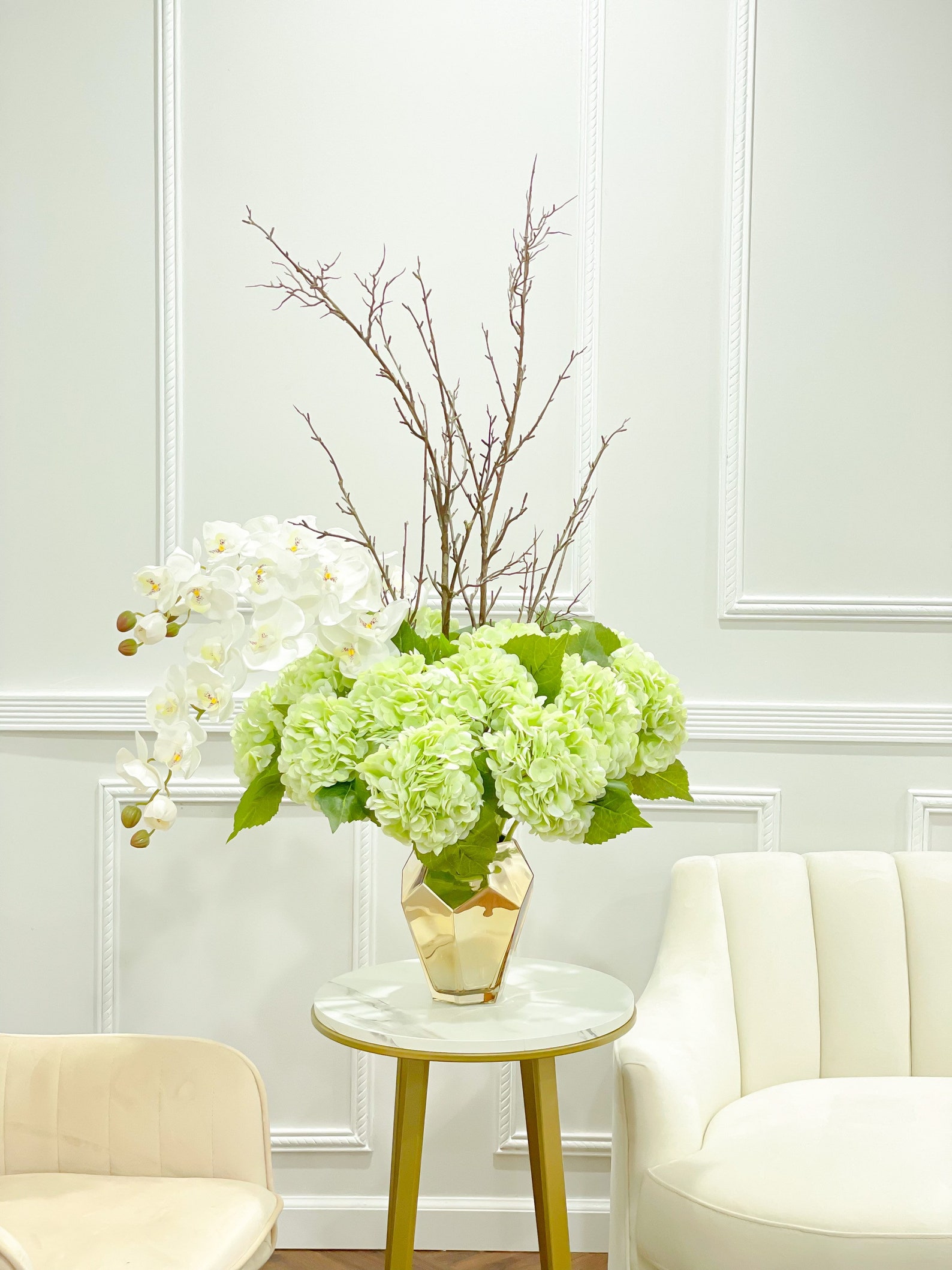 Tall Hydrangea Centerpiece 42inflower Arrangement for Foyer Etsy