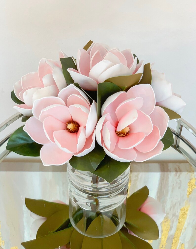 Artificial Flowers in Vasereal Touch Magnolia Flower Etsy